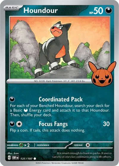 Pokemon Cards - Houndour 131/197 Trick or Trade BOOster Bundle 2024