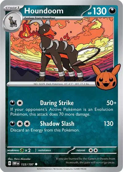 Pokemon Cards - Houndoom 133/197 Trick or Trade BOOster Bundle 2024