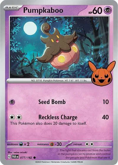 Pokemon Cards - Pumpkaboo 077/182 Trick or Trade BOOster Bundle 2024