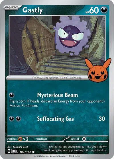 Pokemon Cards - Gastly 102/162 Trick or Trade BOOster Bundle 2024