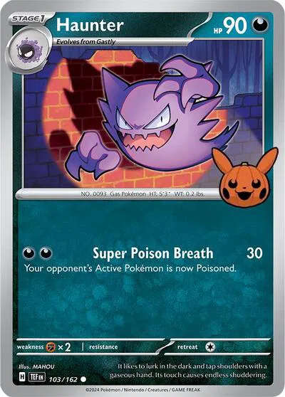 Pokemon Cards - Haunter 103/162 Trick or Trade BOOster Bundle 2024