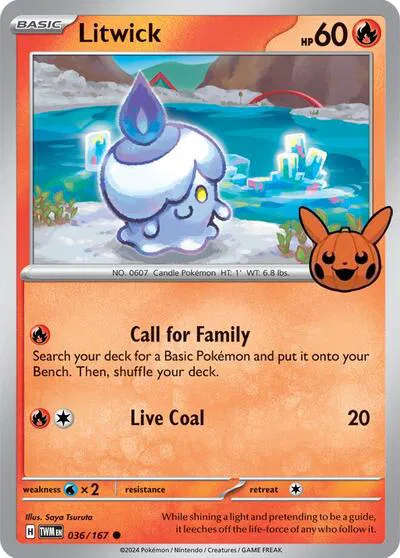 Pokemon Cards - Litwick 036/167 Trick or Trade BOOster Bundle 2024