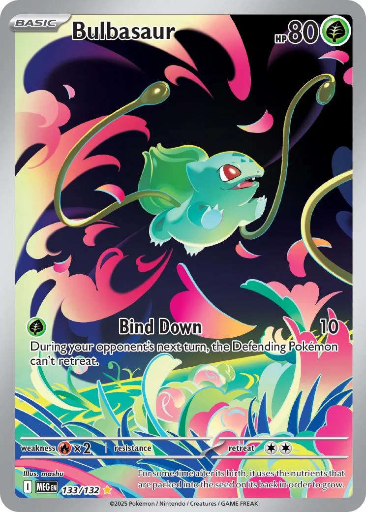 Pokemon - Bulbasaur Mega Evolution Illustration Rare 133/132 Holofoil