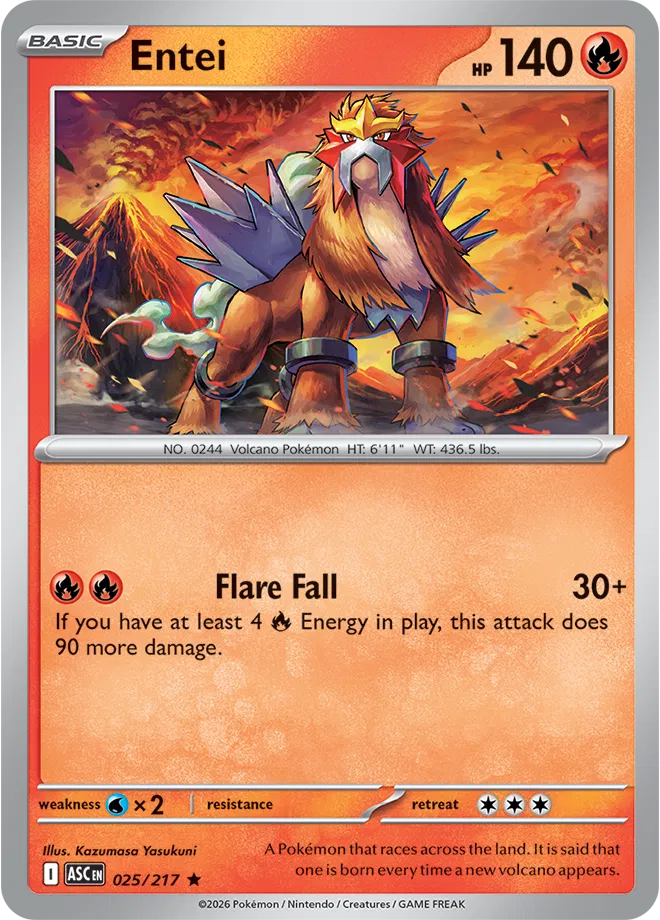 Pokemon - Entei Ascended Heroes Rare  025/217 Holofoil