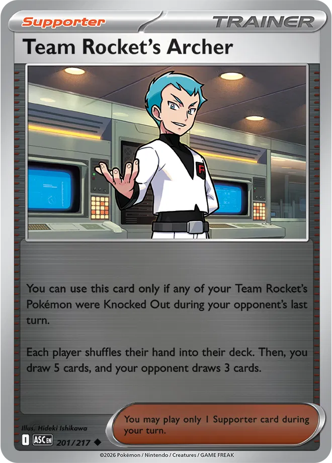 Pokemon - Team Rocket's Archer Ascended Heroes Uncommon  201/217 Reverse Holofoil