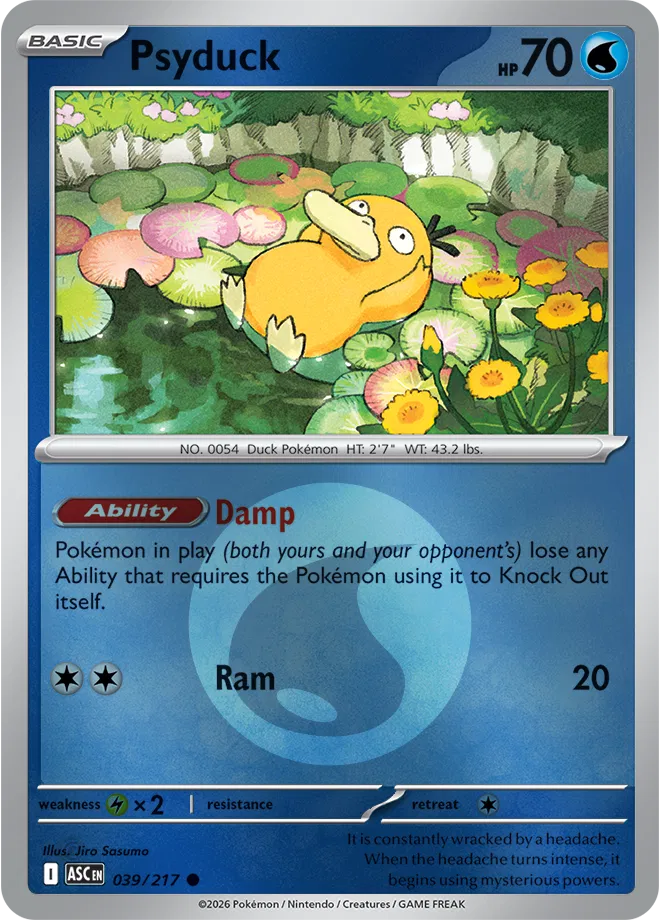 Pokemon - Psyduck (Energy Symbol Pattern) Ascended Heroes Common 039/217 Reverse Holofoil