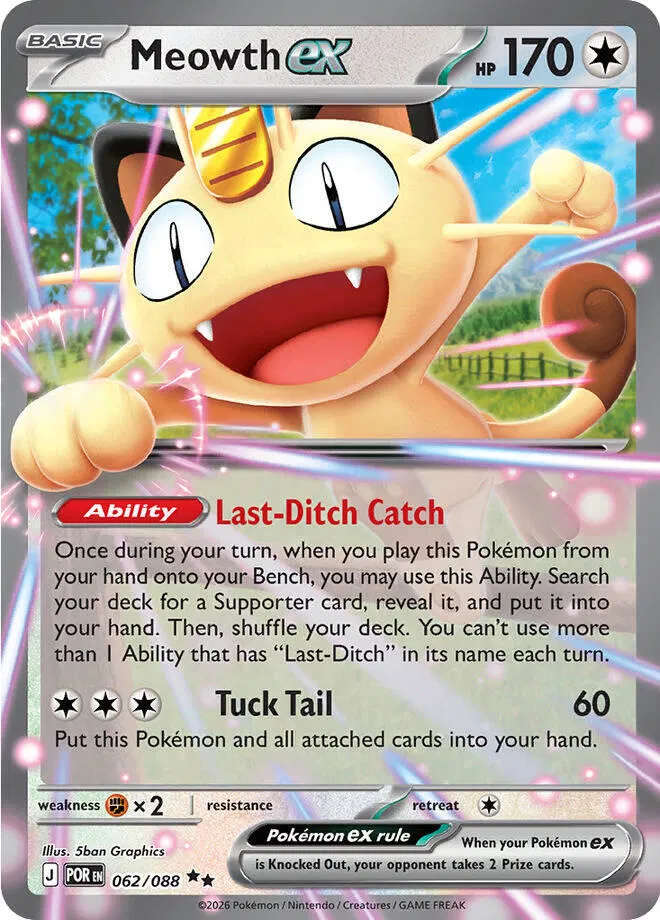 Pokemon - Meowth ex Perfect Order Double Rare 062/088 Holofoil