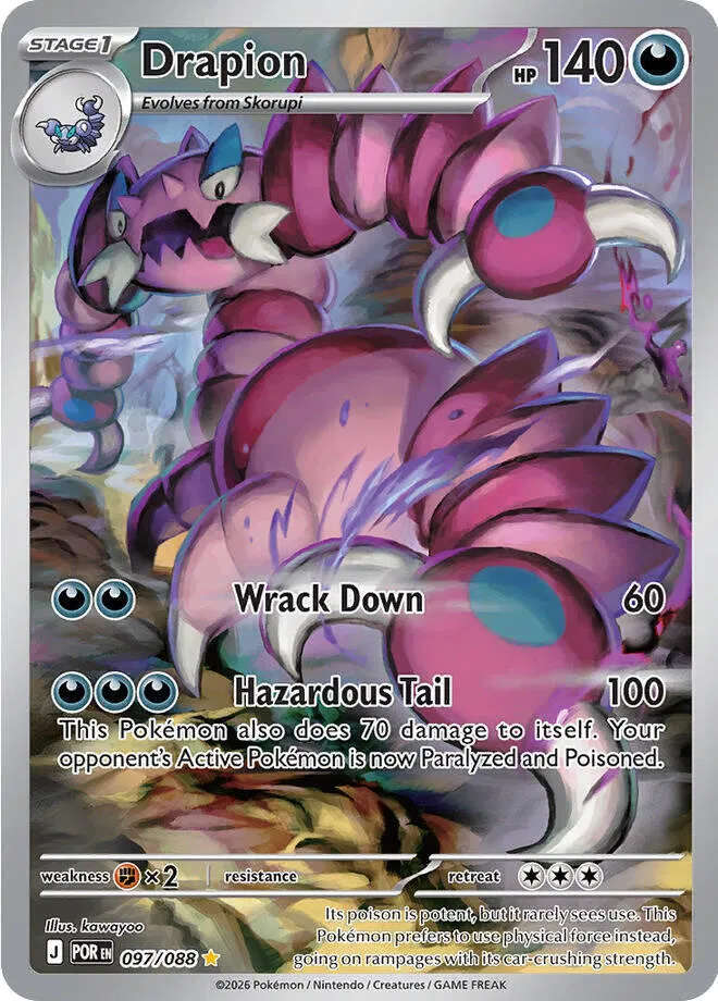 Pokemon Drapion Perfect Order Illustration Rare 097/088 Holofoil