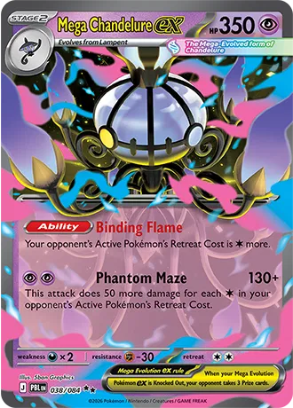 Pokemon Cards - Mega Chandelure ex 038/084