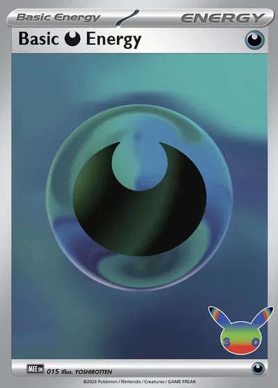 Basic Darkness Energy - 015 (30th Celebration) MEE: Mega Evolution Energies Futuristic Rare 015 Holo