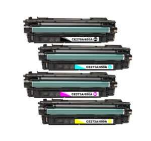 HP 650A Compatible Cartridges CE270/1/2/3 Value Pack