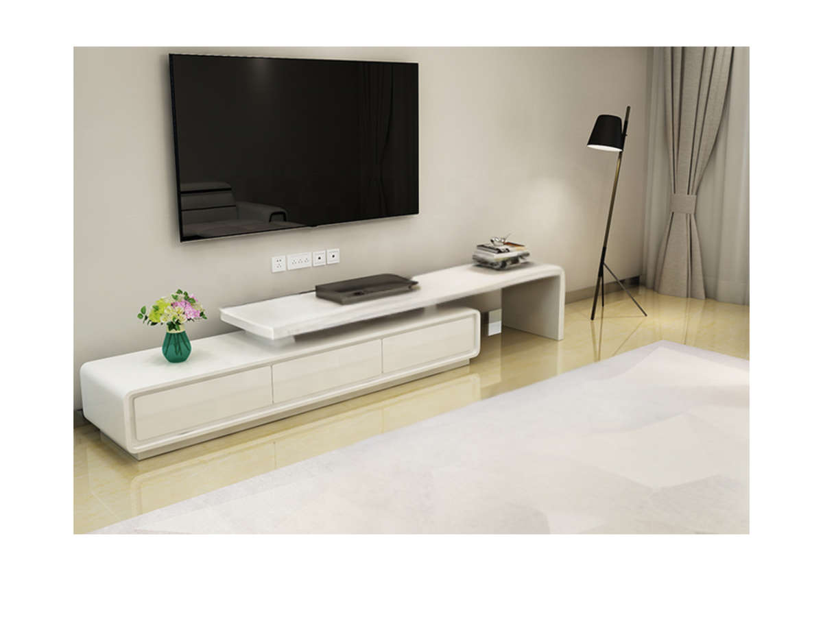 QandAHome-Lewis White TV Stand