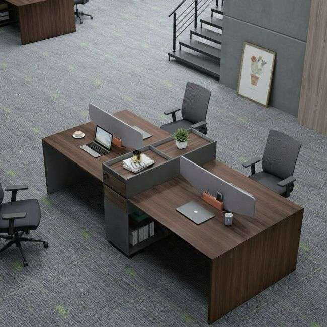 QandAHome-Kingsley 4-Person Work Station