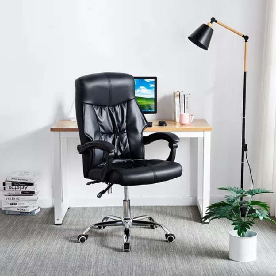 QandAHome-Savvy Leather Office Chair