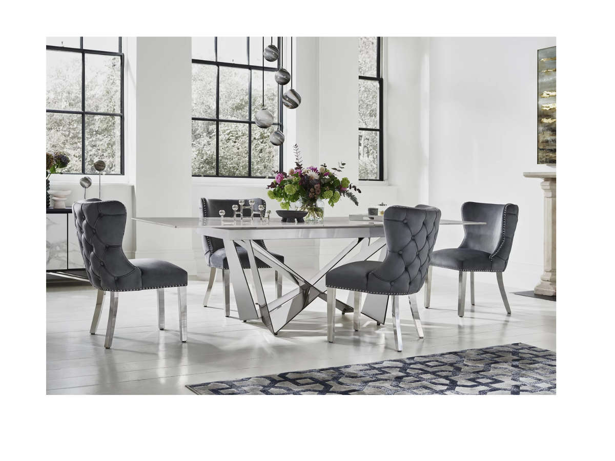 QandAHome-Diamond 6 Seater Dining Set