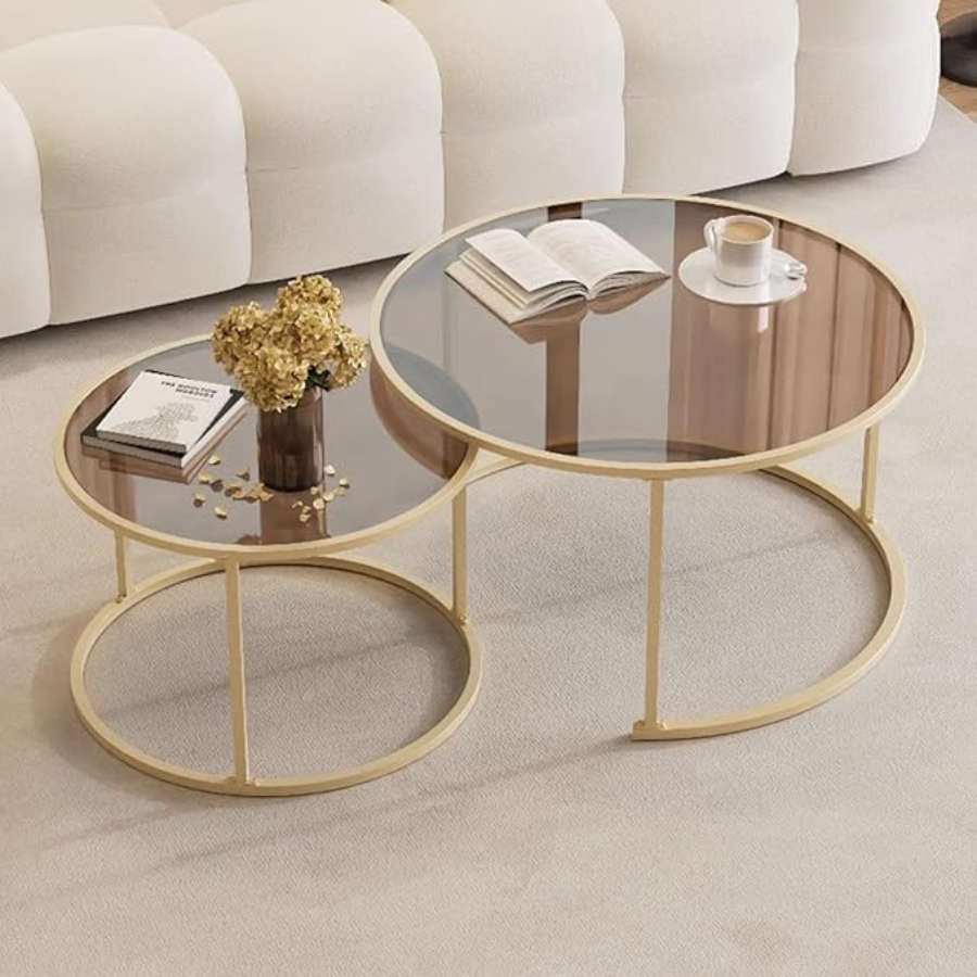 QandAHome-Adrik Glasstop Nesting Tables