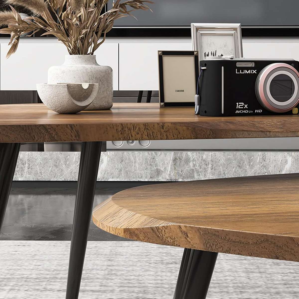 QandAHome-Walnut Nesting Tables