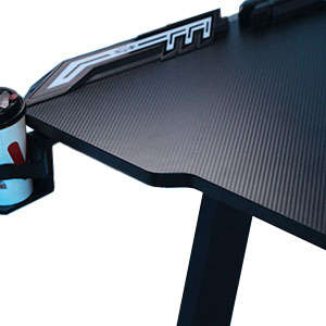 QandAHome-ESport LED Gaming Computer Study Desk - Black