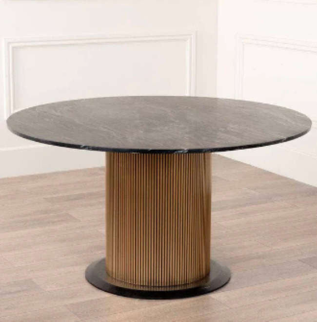 QandAHome-Modern Monarch Dining Table & 4 Beige Chairs set.