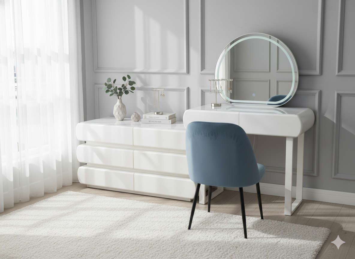 QandAHome-Cylon Dressing Table (with LED mirror)