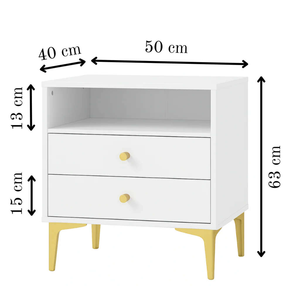 QandAHome-The Halo Cube 2-Drawer Night Stand