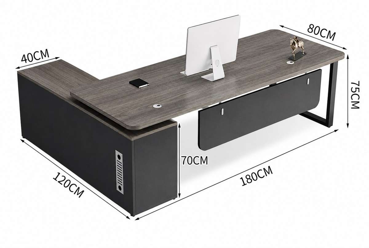 QandAHome-Monarch 1.8m L-Shaped Desk