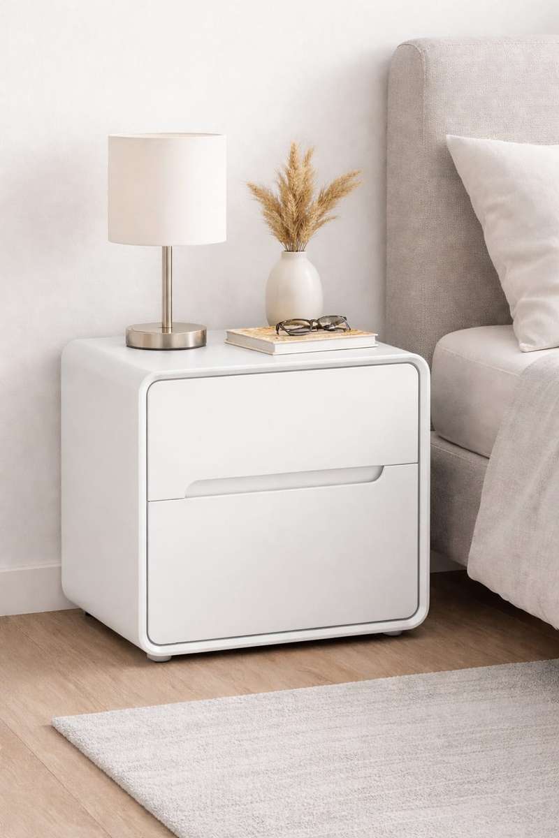 QandAHome-Lorna 2 drawer Bedside table