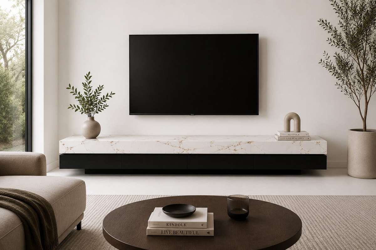 QandAHome-Adeline 2m Marbletop Tv unit