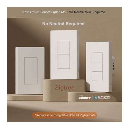 Zigbee Sonoff Light M5 3CH (Neutral Optional)