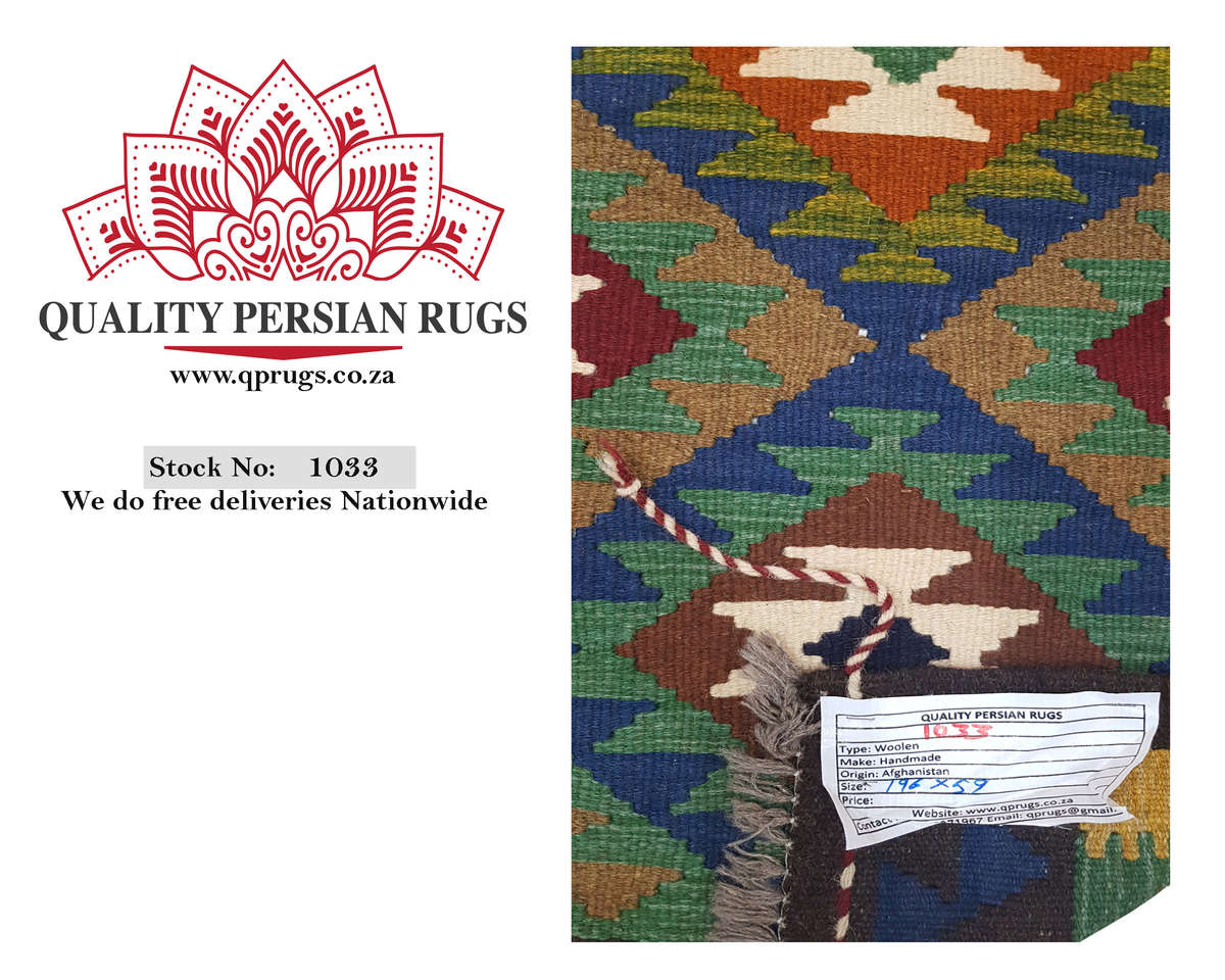 Beautiful Handmade Maimana kilim 196 x 59 cm