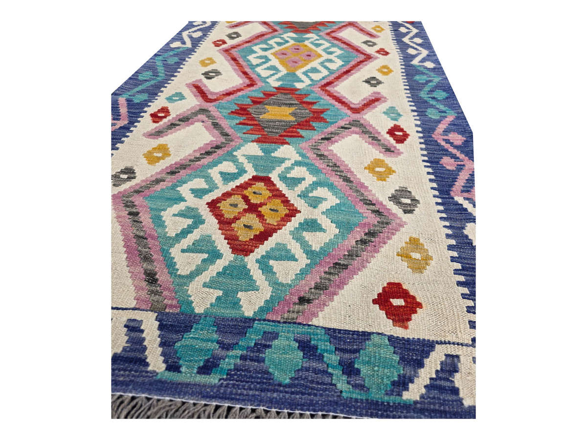 Beautiful Afghan Handmade Choubi Kilim 295 x 85 cm (3m)