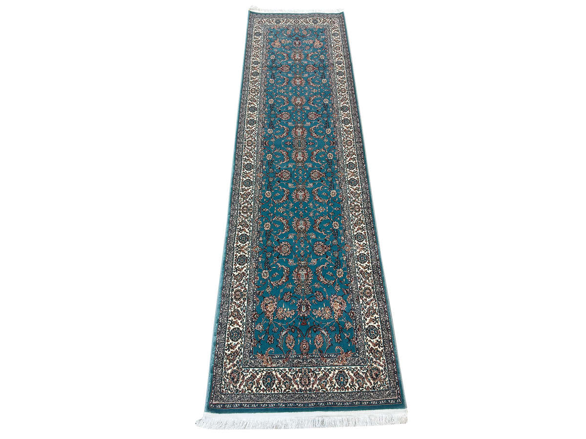 Blue Color Persian Nain Machine Made Runner - 300 x 80 CM