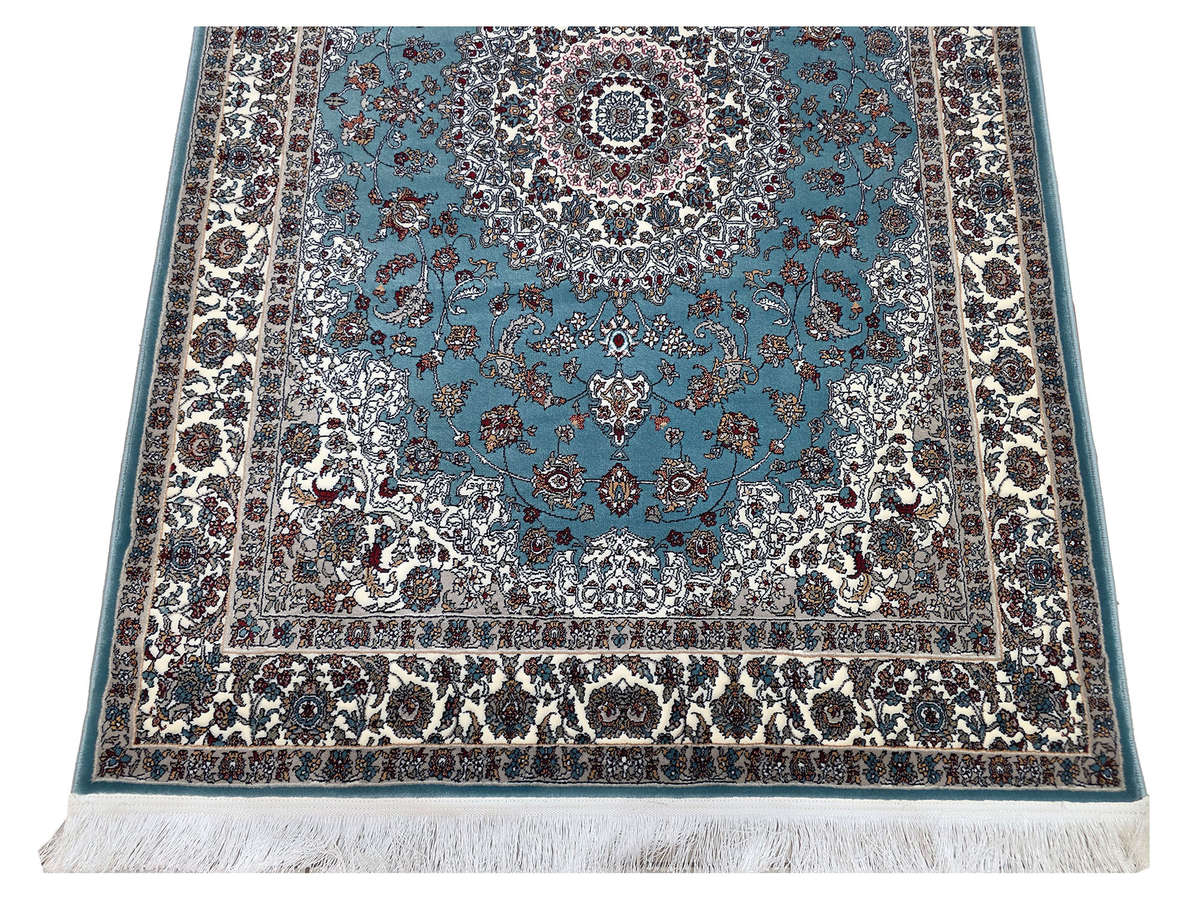 Blue Color Persian Nain Machine Made Carpet 180 x 120 CM