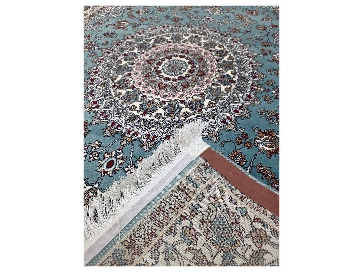 Blue Color Persian Nain Machine Made Carpet 180 x 120 CM