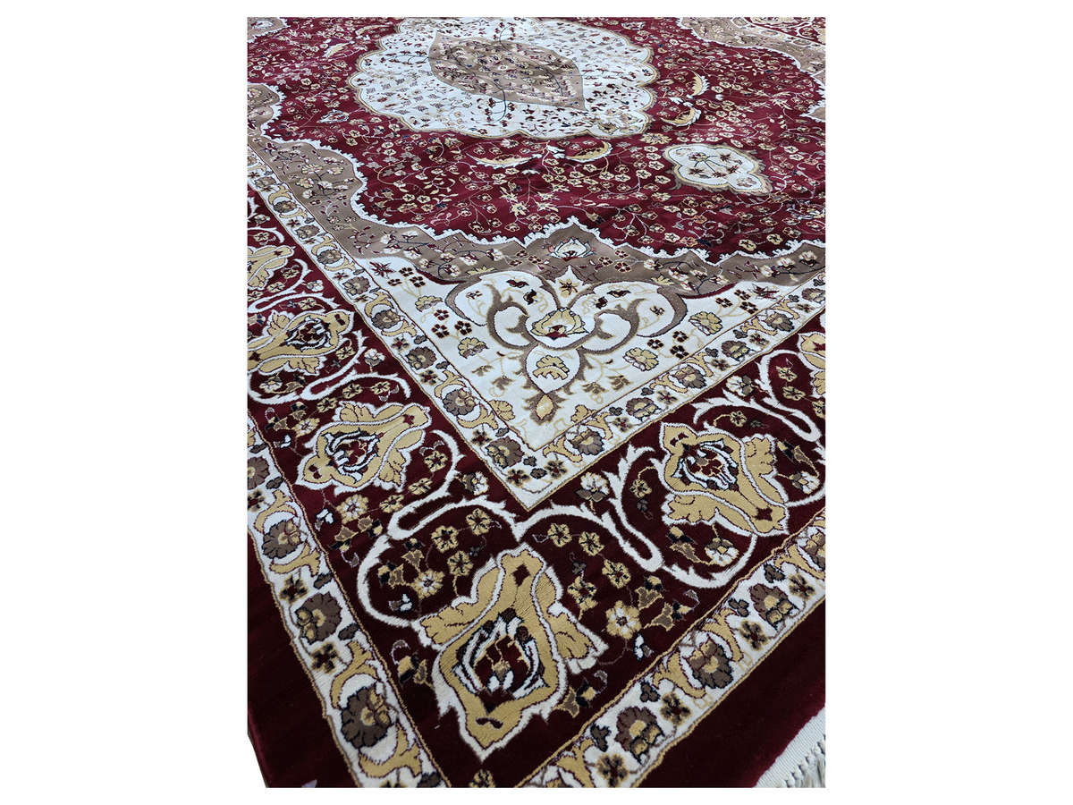 Maroon Color Kashan Style Machine Made Carpet 400 x 300 CM