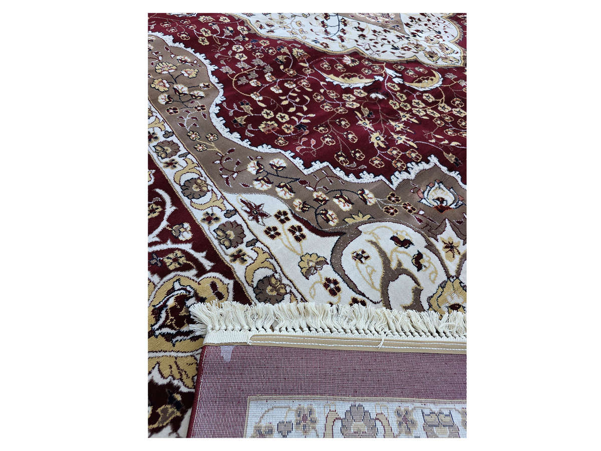 Maroon Color Kashan Style Machine Made Carpet 400 x 300 CM