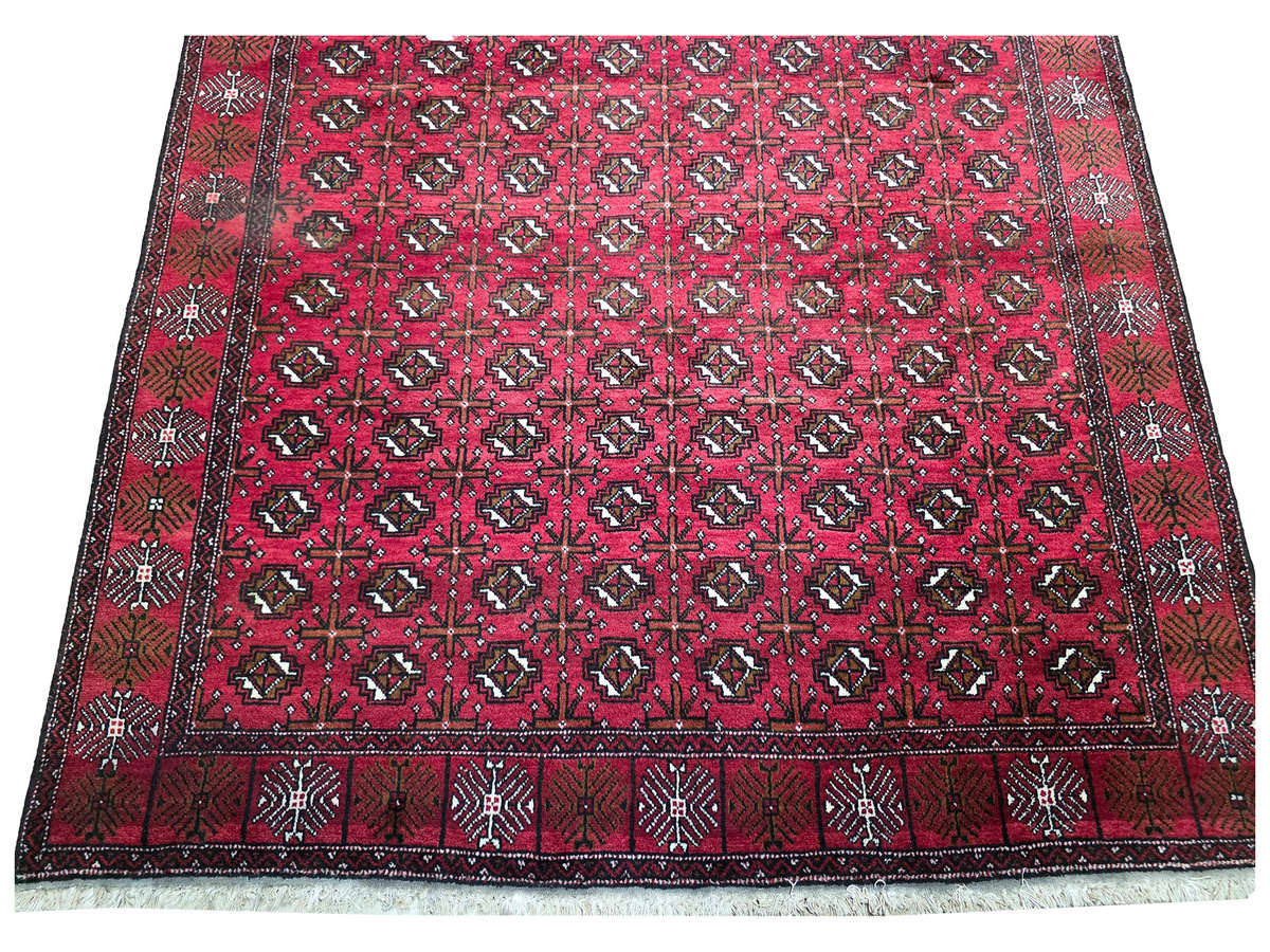 Persian Second-Hand Hand-knotted Turkman Carpet - 300 x 200 CM