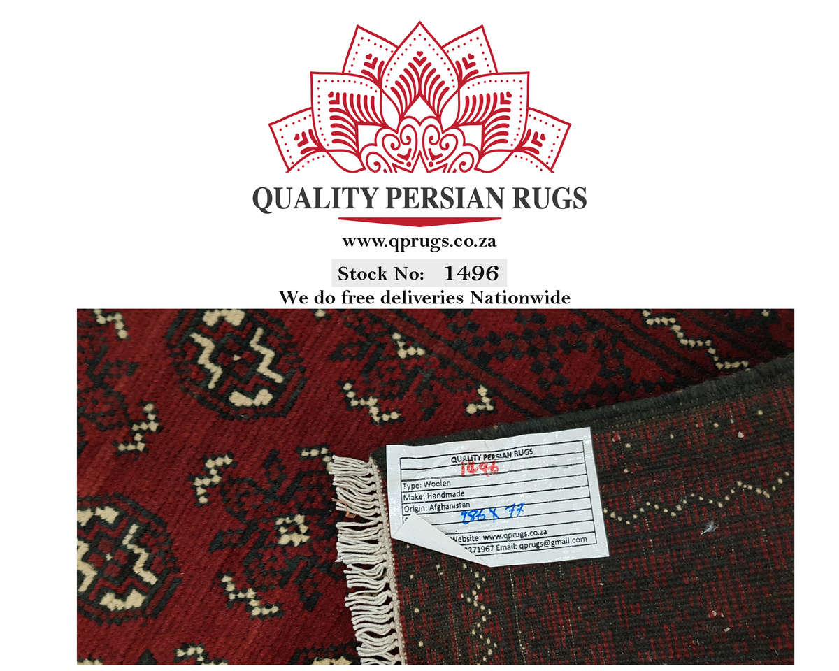 Gorgeous  Handmade Red Afghan 286 X 77cm