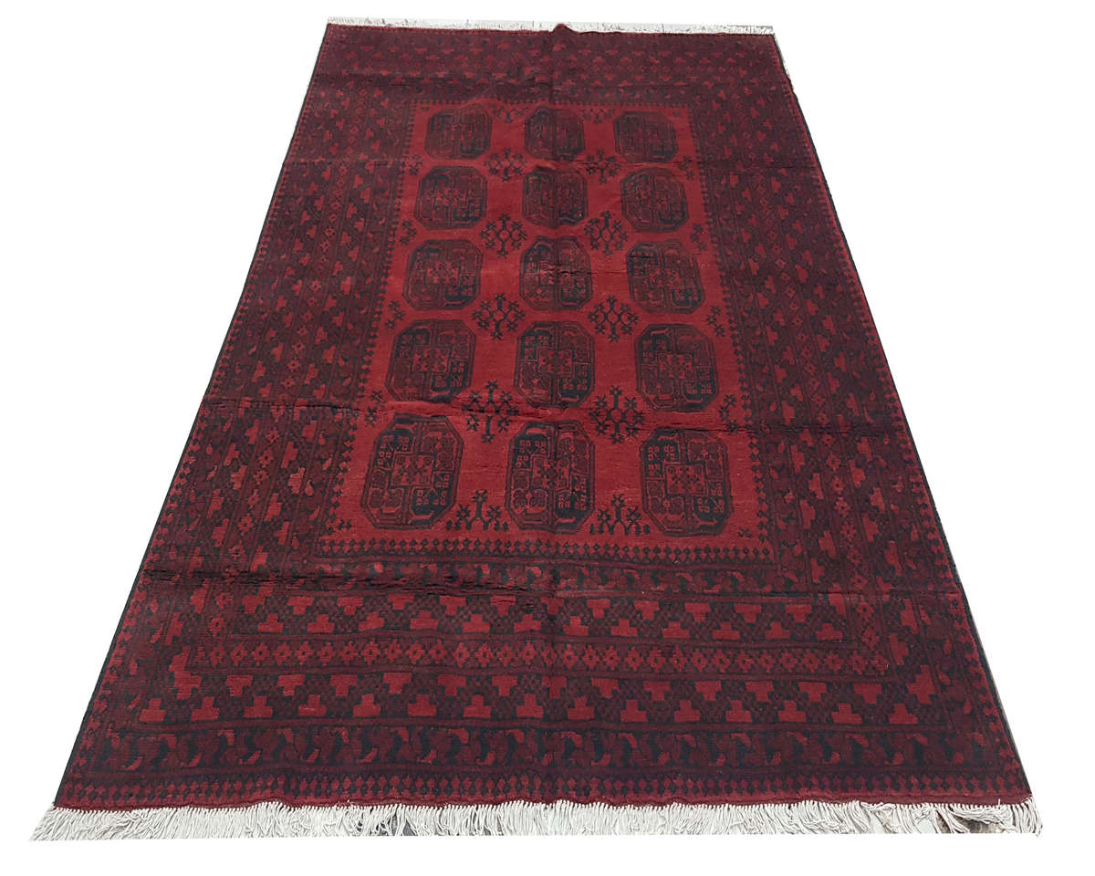 Gorgeous Handmade Red Afghan 287 x 200 cm