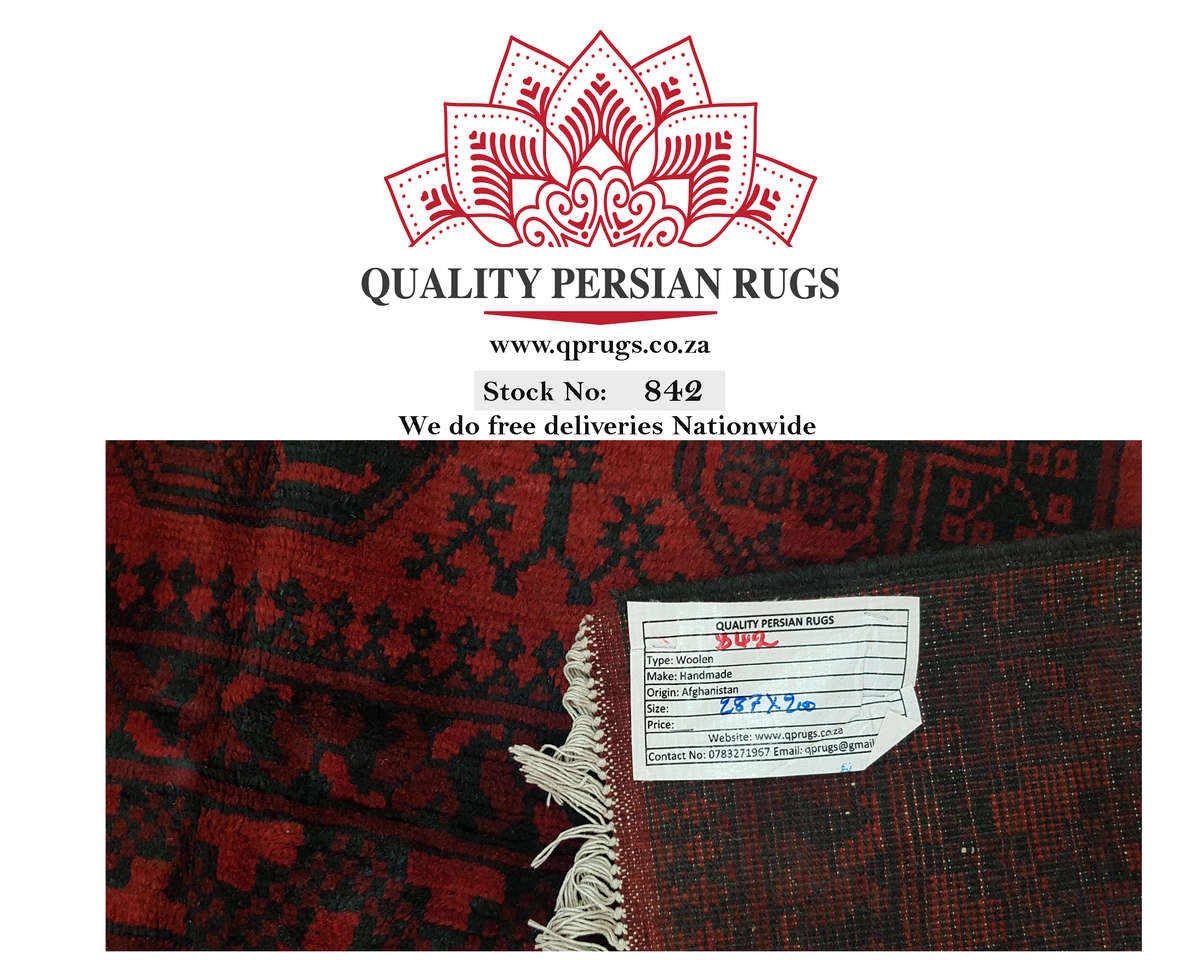 Gorgeous Handmade Red Afghan 287 x 200 cm