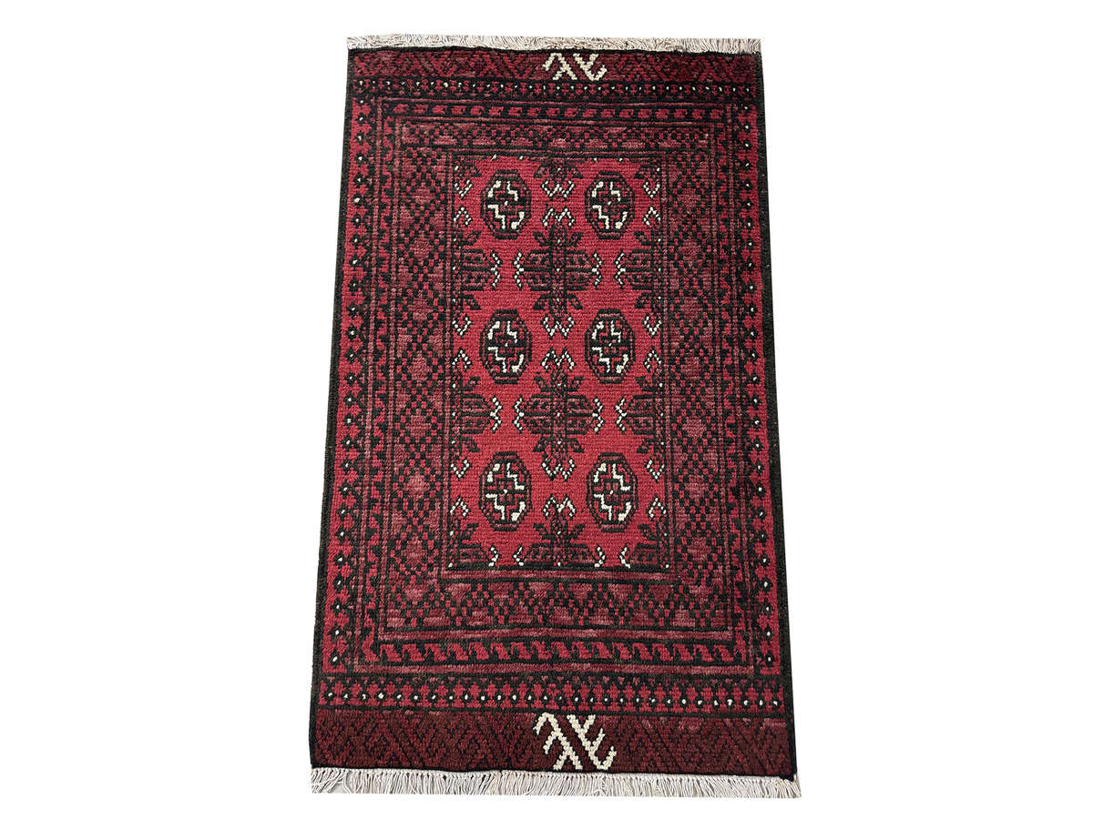 Beautiful Red Afghan Carpet - 121 x 74 CM
