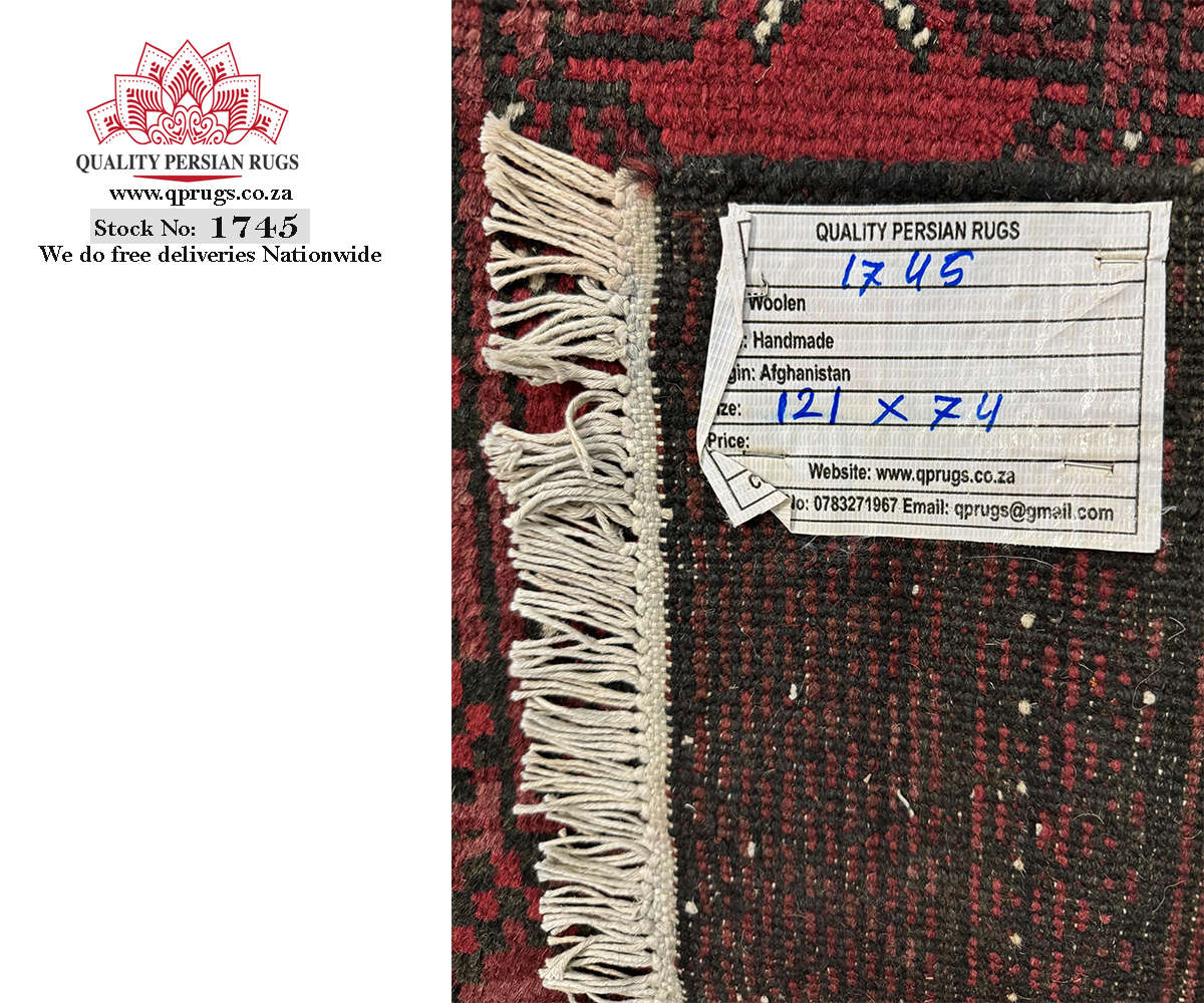 Beautiful Red Afghan Carpet - 121 x 74 CM