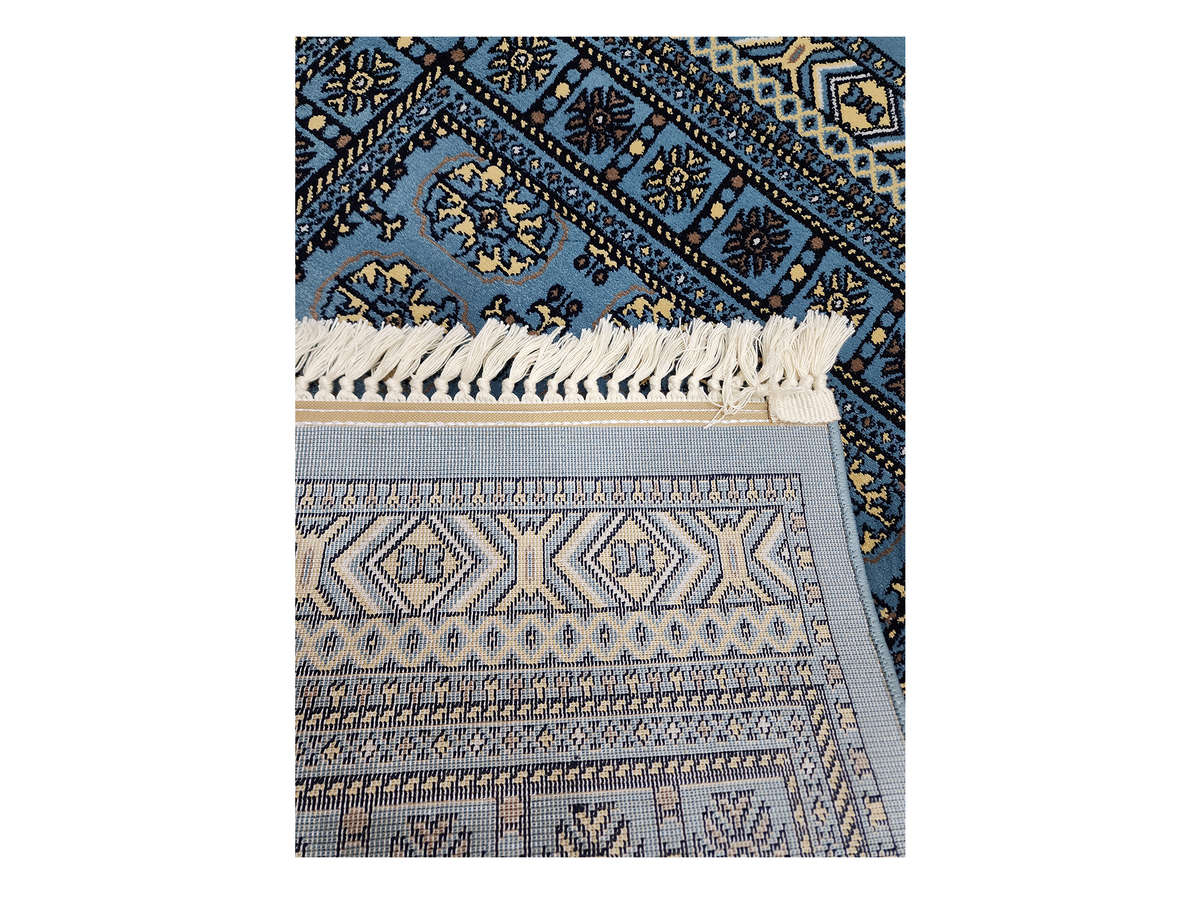 Navy Bukhara Design Machine Made Carpet 110 x 80 CM