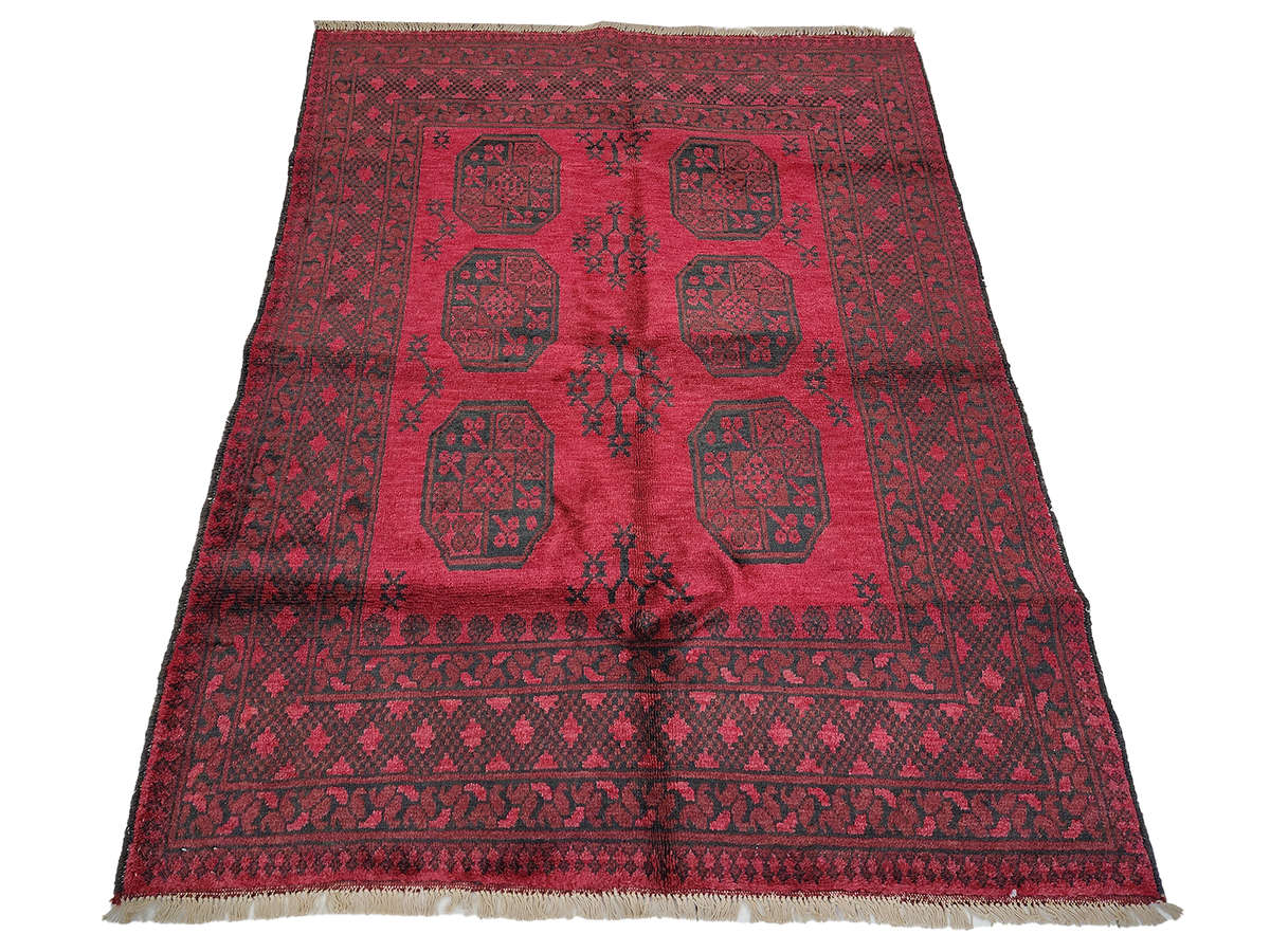 Fine Red Afghan Carpet 193 x 149 CM