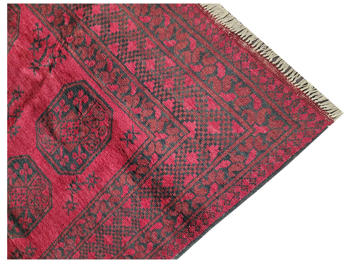 Fine Red Afghan Carpet 193 x 149 CM