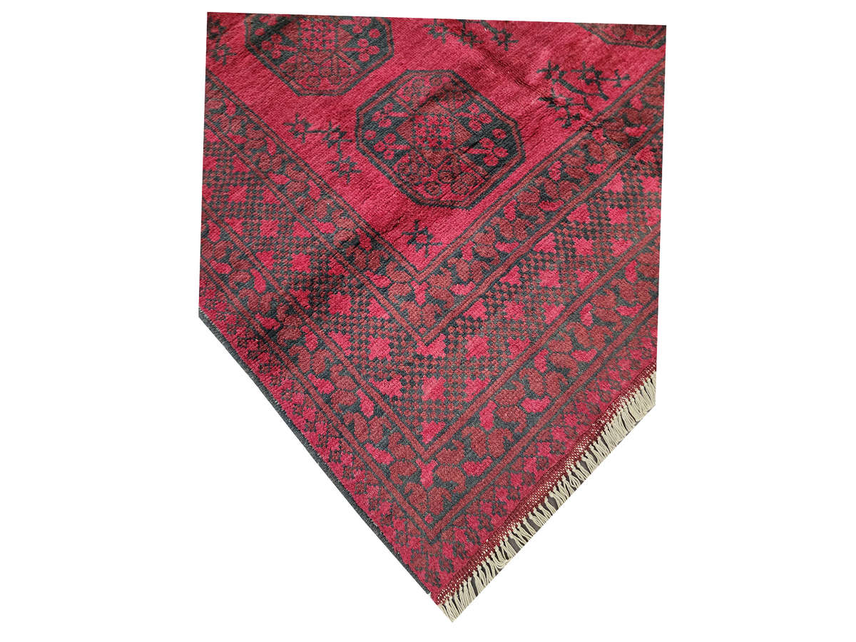 Fine Red Afghan Carpet 193 x 149 CM