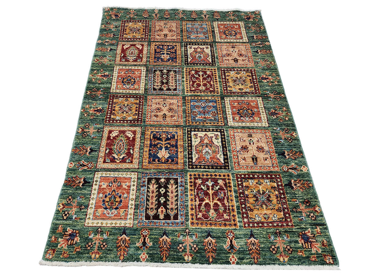 Incredible Afghan Green Ariana Carpet 150 X 100 CM