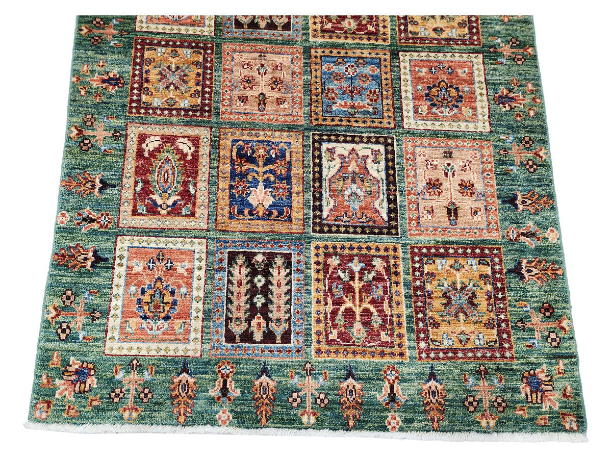 Incredible Afghan Green Ariana Carpet 150 X 100 CM
