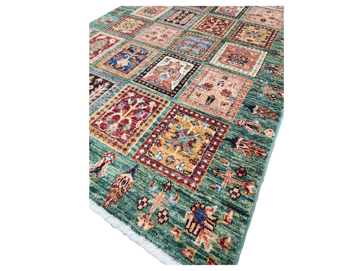 Incredible Afghan Green Ariana Carpet 150 X 100 CM