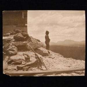 Photograph. British sentry on look-out at unidentified fort during the Anglo Boer War -